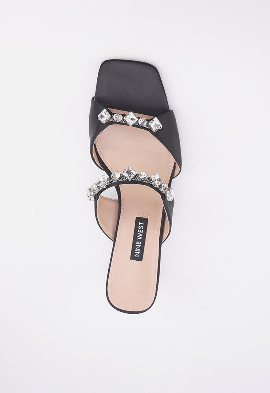 Nine West - Granile slip on satin heel - black