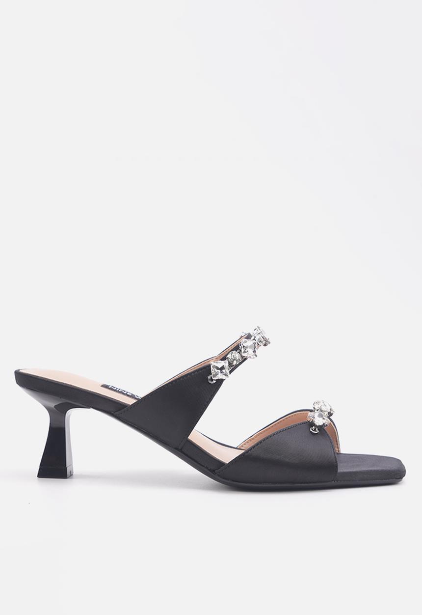 Nine West - Granile slip on satin heel - black