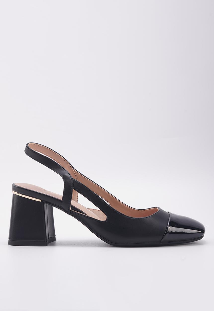 Nine West - Lane block heel sling back - black