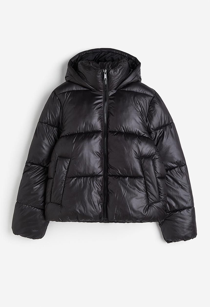 H&M - Hooded puffer jacket - black