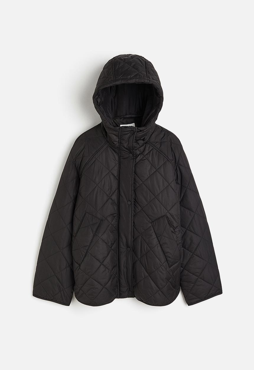 H&M - Hooded quilted jacket - black