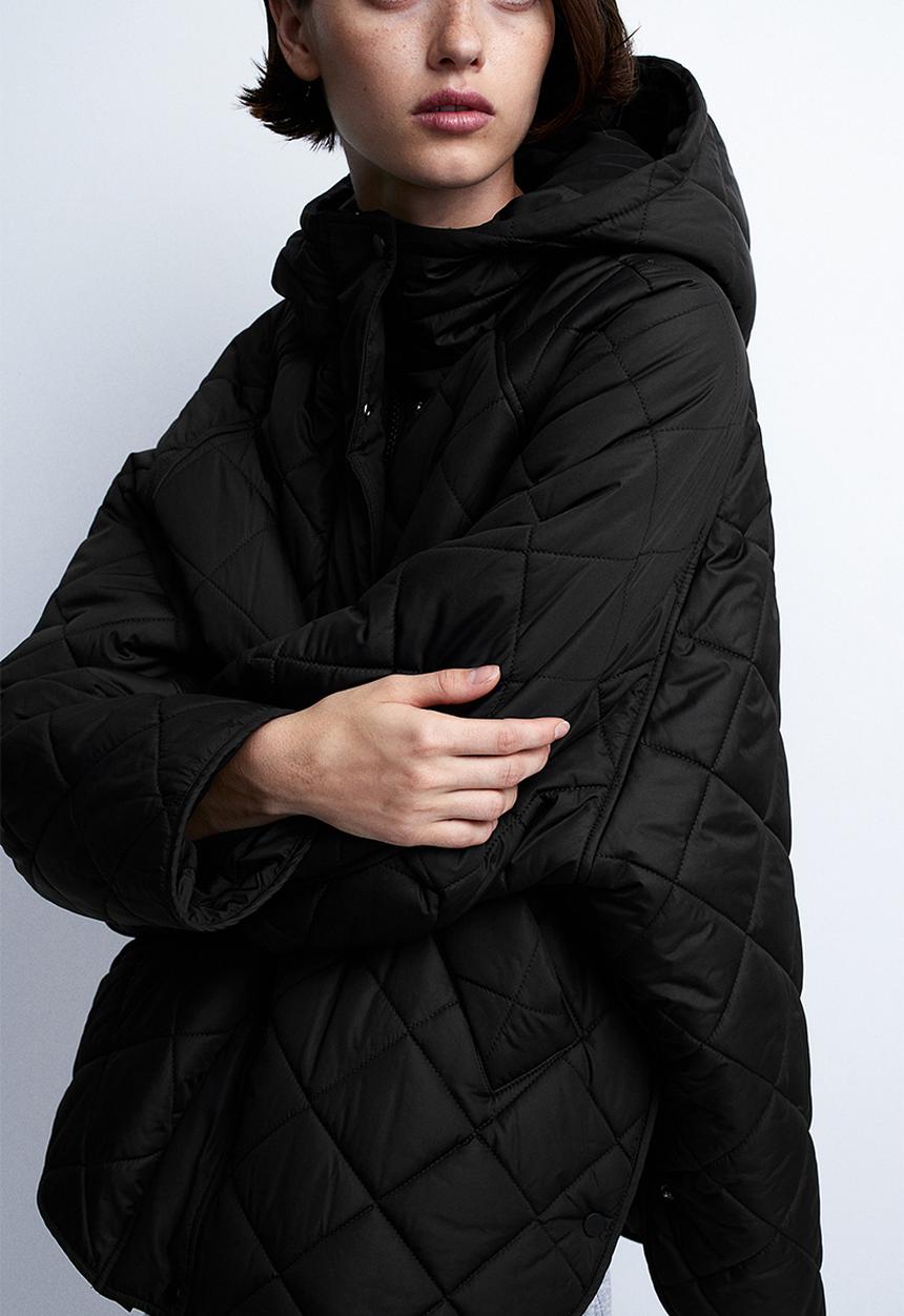 H&M - Hooded quilted jacket - black