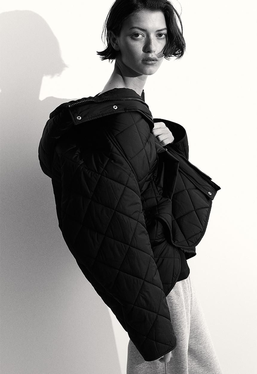 H&M - Hooded quilted jacket - black
