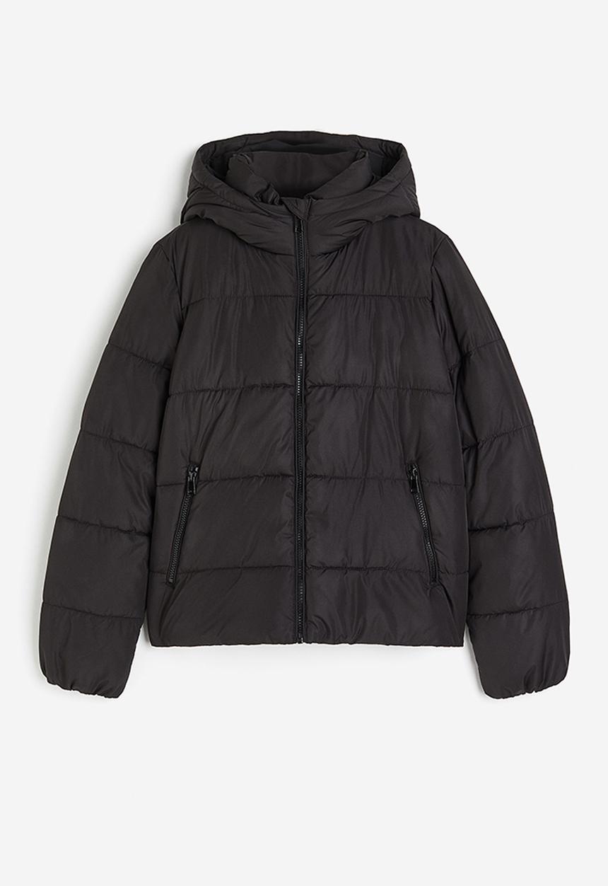 H&M - Hooded puffer jacket - black