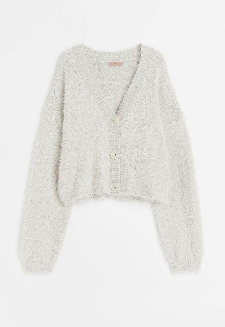 H&M - Fluffy-knit cardigan - light greige