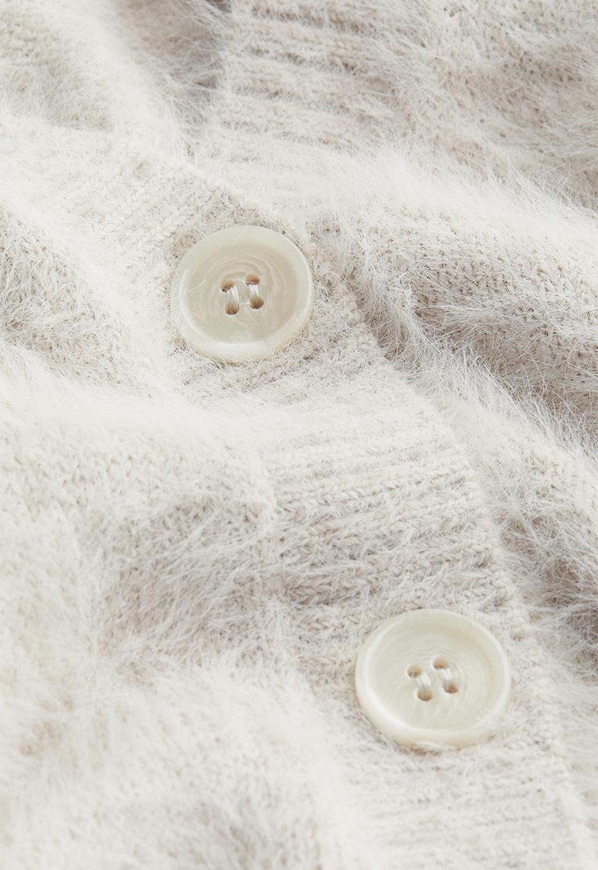 H&M - Fluffy-knit cardigan - light greige