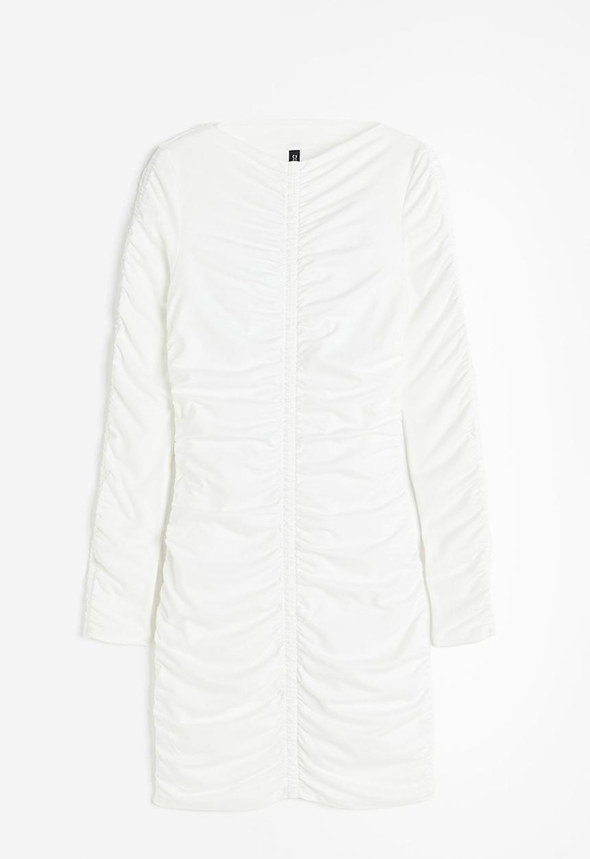 H&M - Draped bodycon dress - cream 