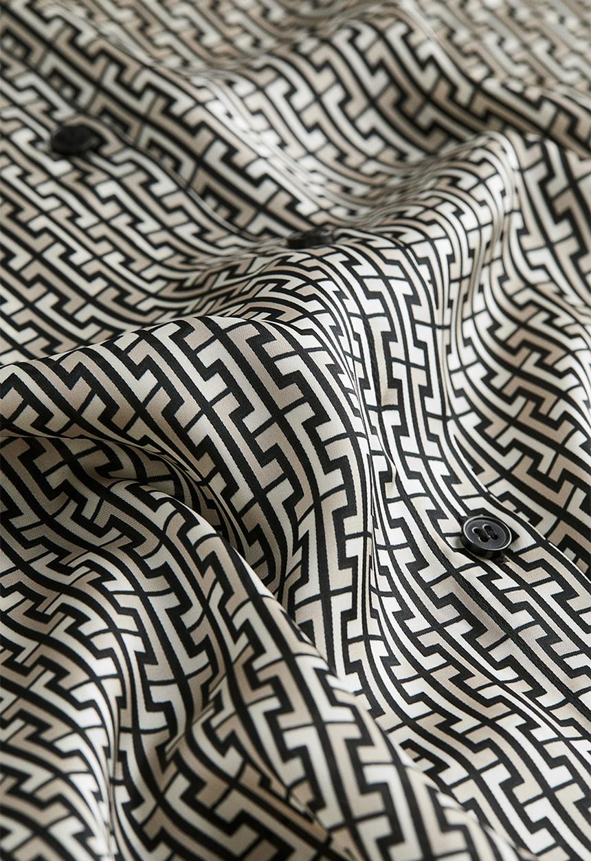 H&M - Oversized blouse -  light beige patterned