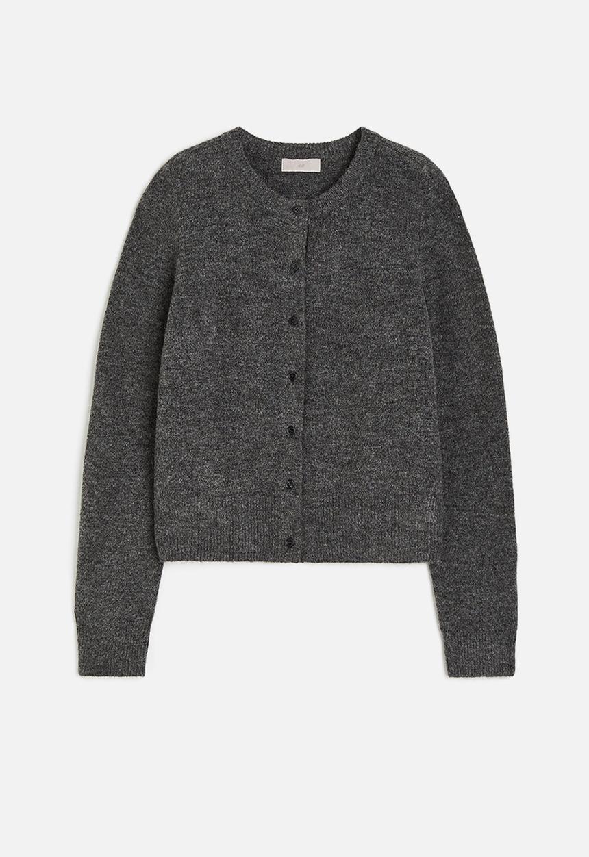 H&M - Knitted cardigan - dark grey marl