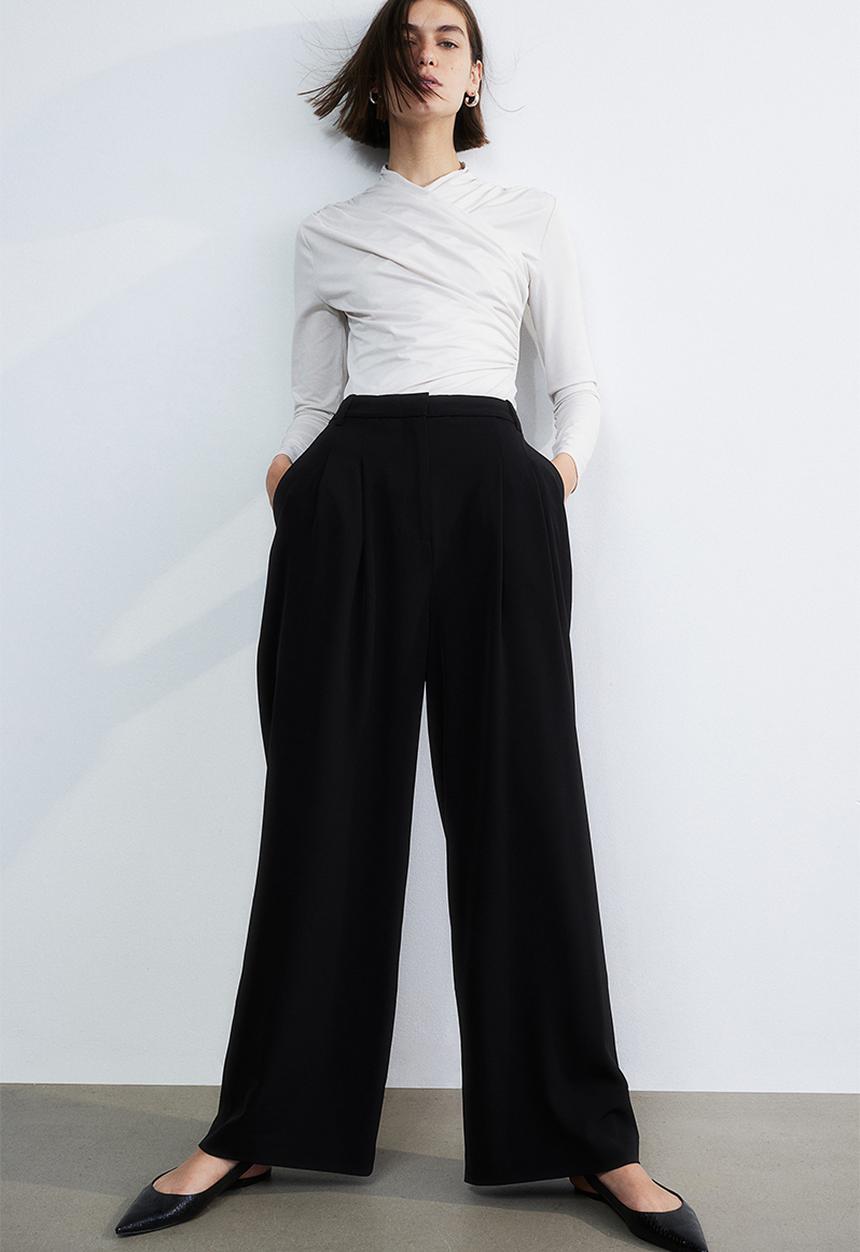 H&M - Jersey wrap top - cream