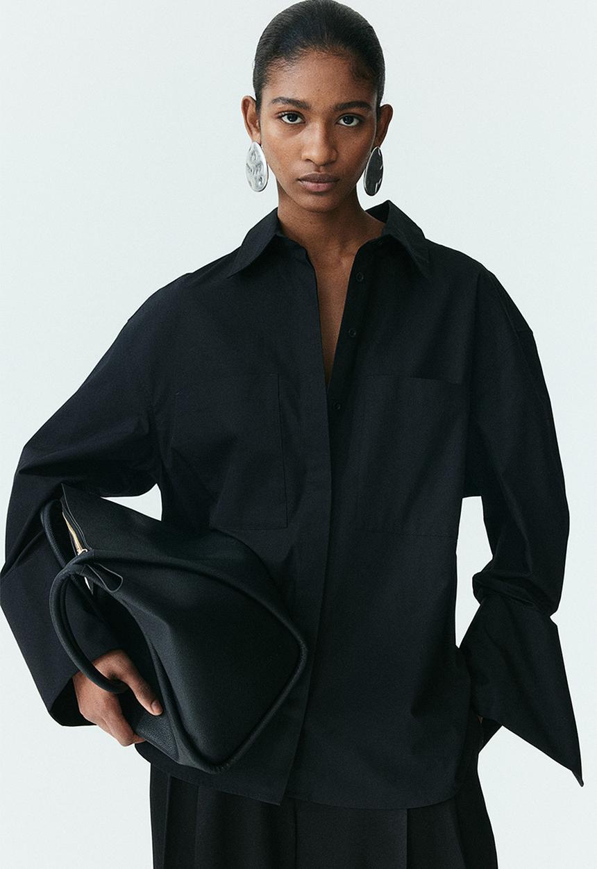 H&M - Oversized cotton shirt - black