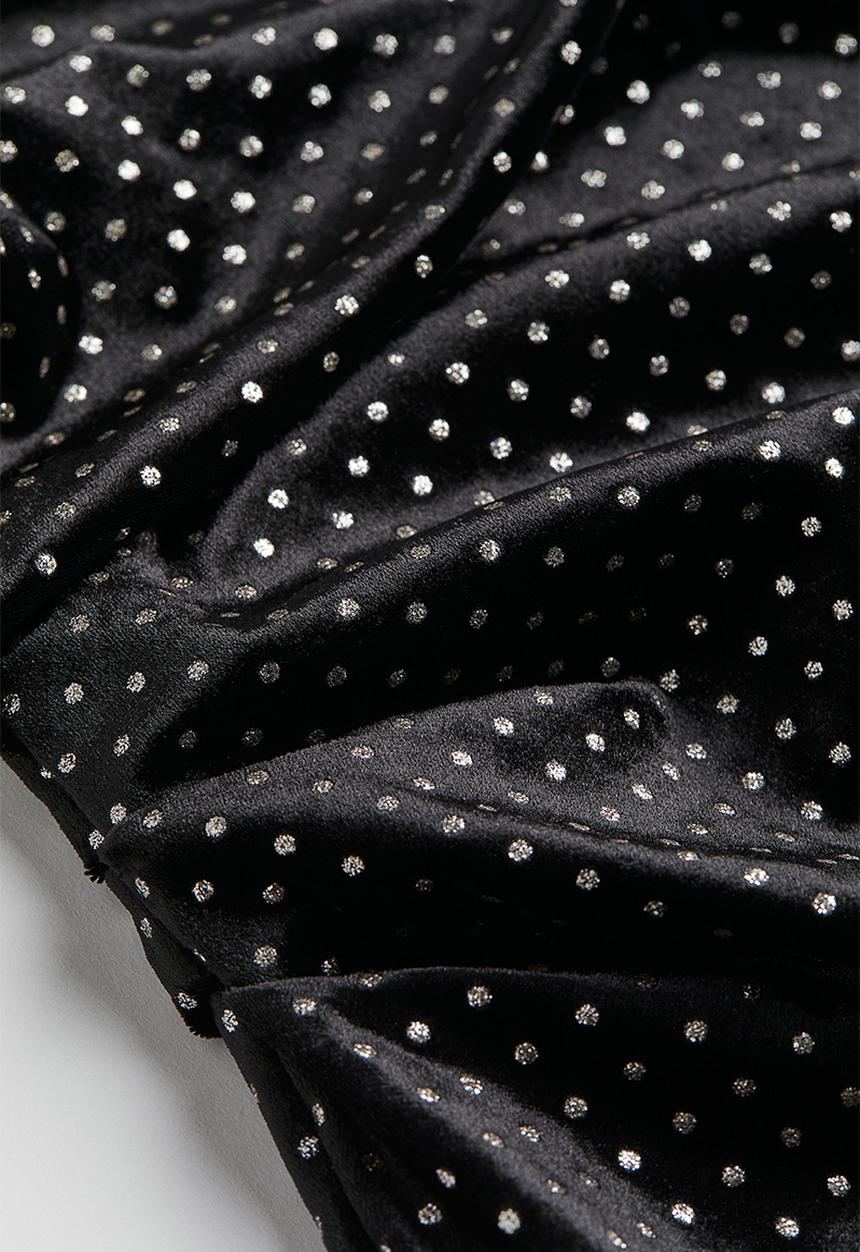 H&M - One-shoulder bodycon dress - black glittery