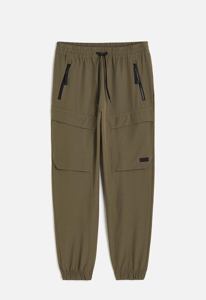 H&M - Sports cargo joggers - khaki green 
