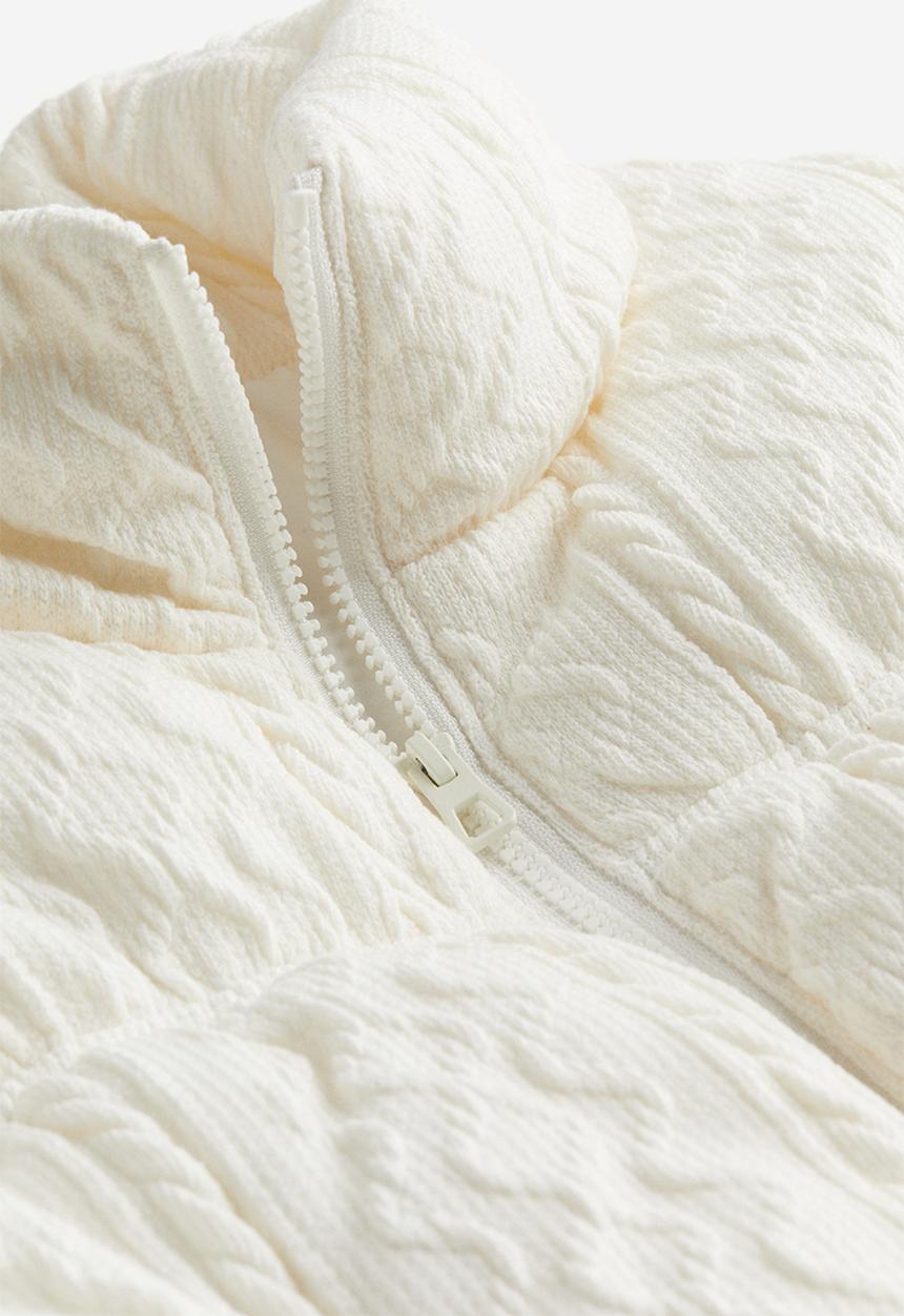 H&M - Textured-weave puffer gilet - cream