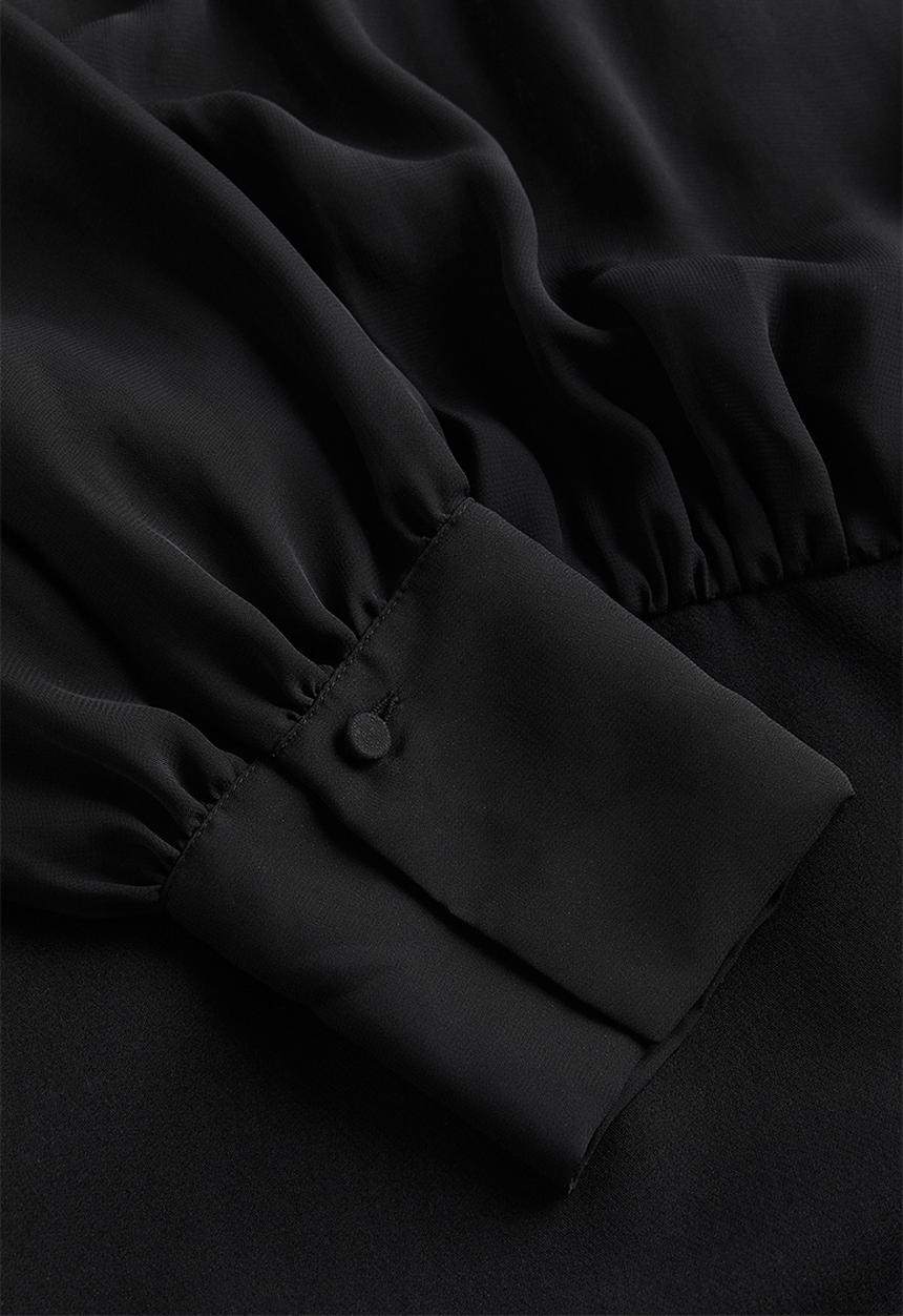 H&M - Stand-up collar dress - black