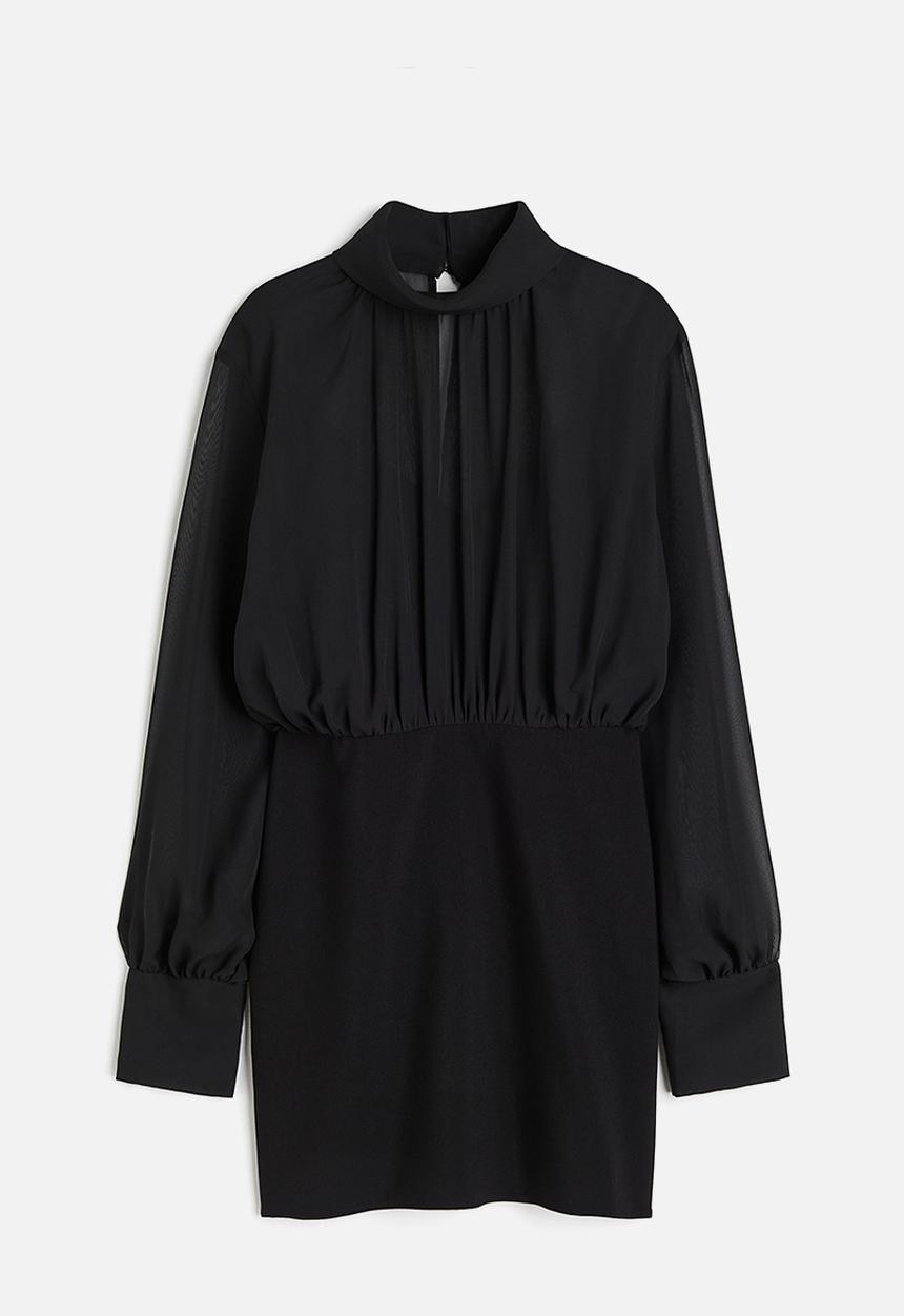 H&M - Stand-up collar dress - black