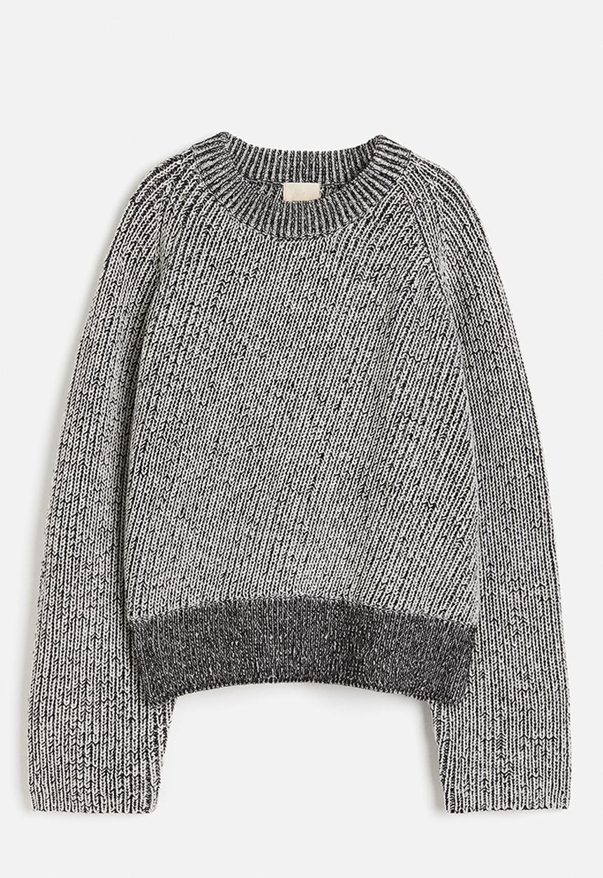 H&M - Wool-blend jumper - white/black marl