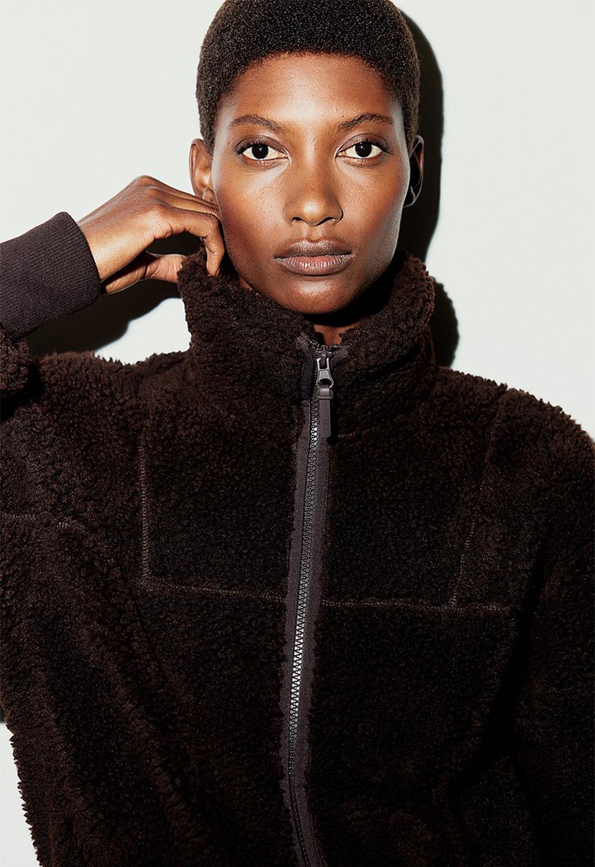 H&M - Zip-through teddy top - dark brown