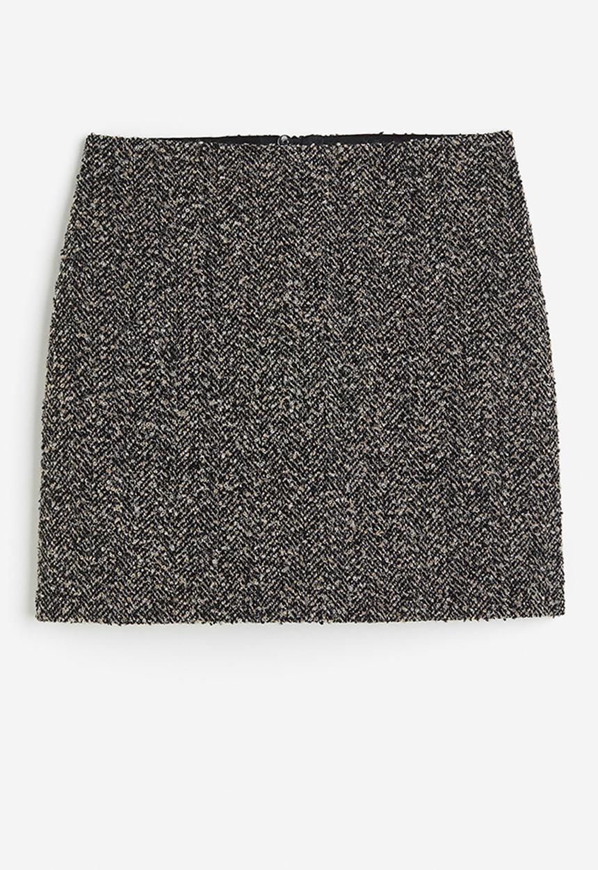 H&M - Textured mini skirt - dark grey