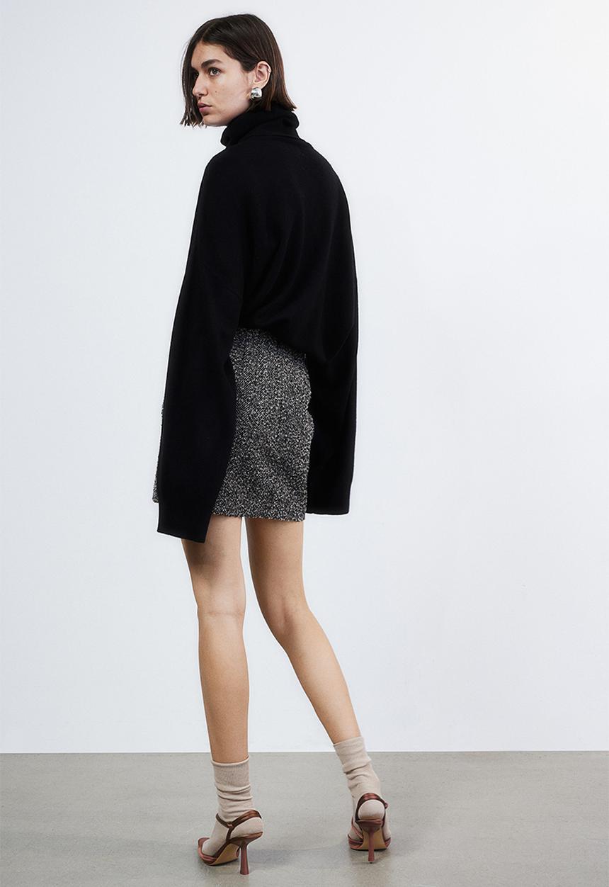 H&M - Textured mini skirt - dark grey