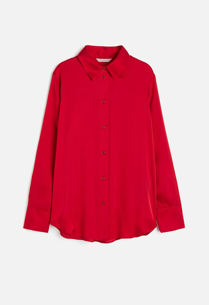 H&M - Pointed-collar shirt - red