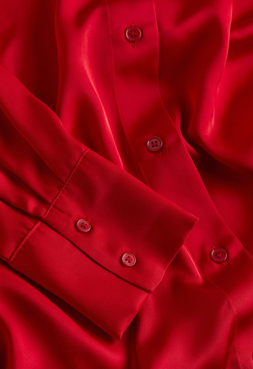 H&M - Pointed-collar shirt - red