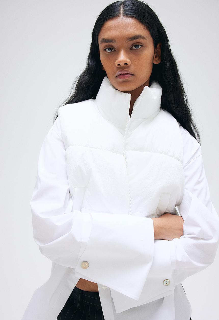 H&M - Puffer gilet - white