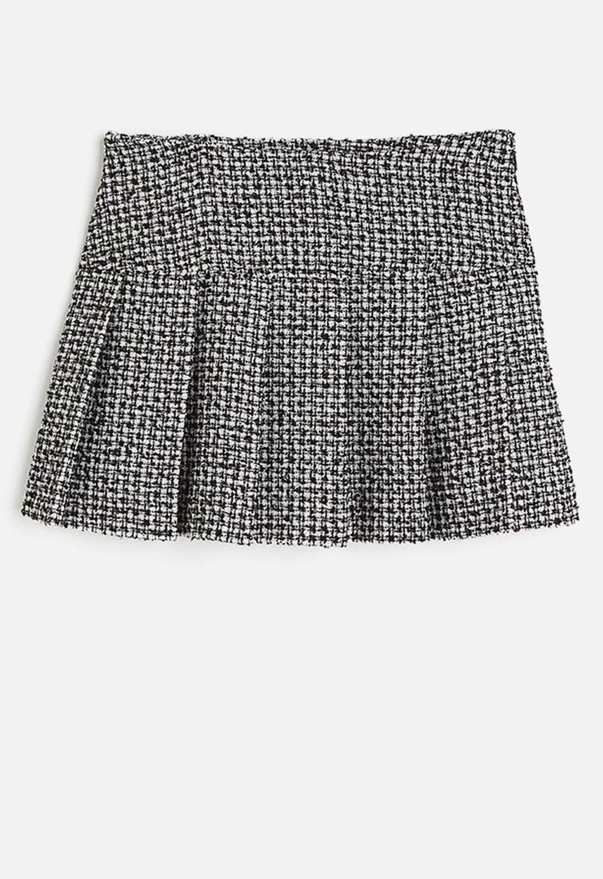 H&M - Pleated mini skirt - black/checked