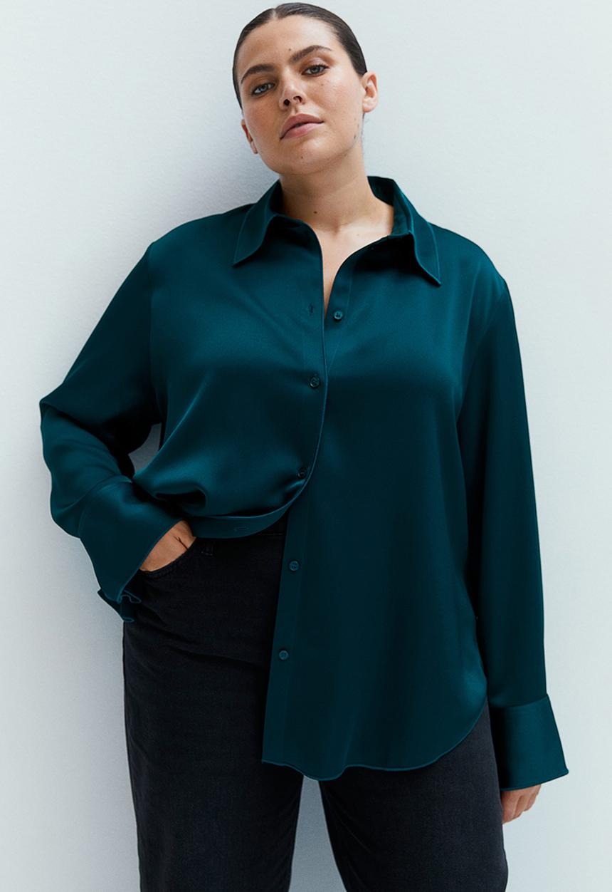 H&M - Satin shirt - dark green
