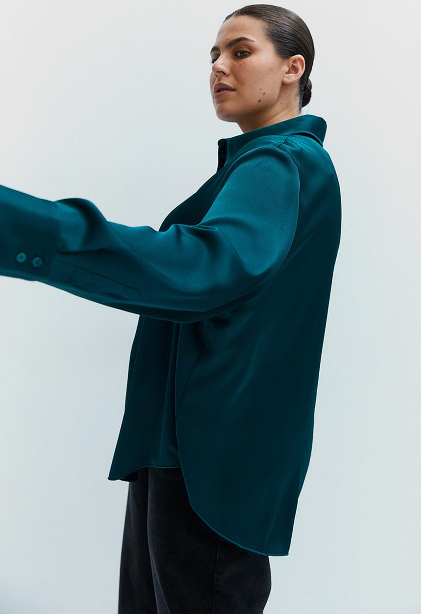 H&M - Satin shirt - dark green