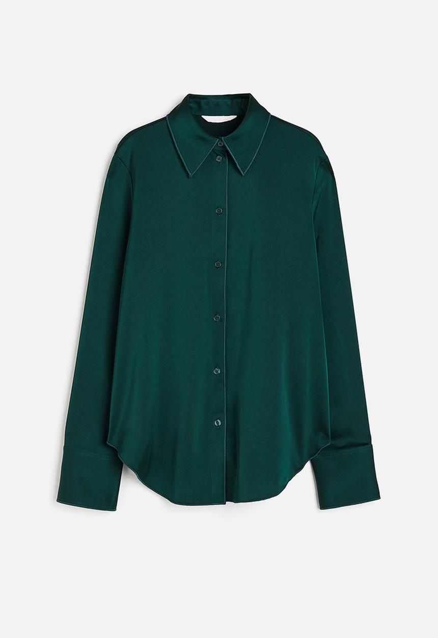 H&M - Satin shirt - dark green
