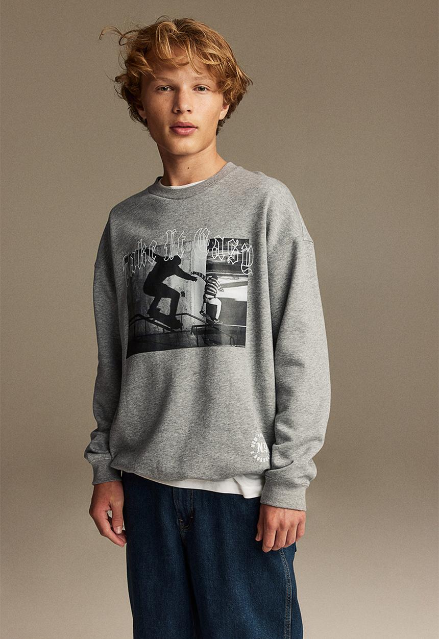 H&M - Sweatshirt - grey marl/take it easy