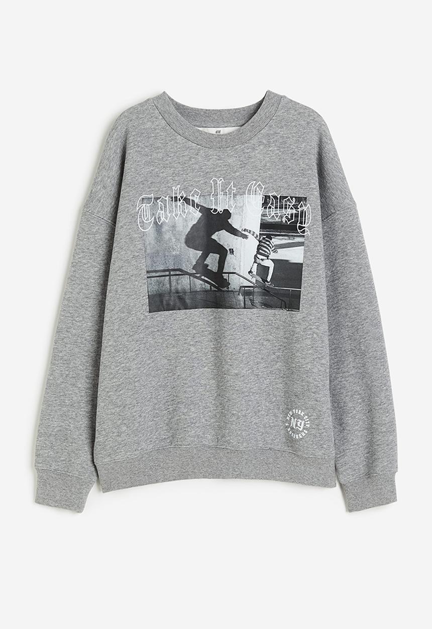 H&M - Sweatshirt - grey marl/take it easy