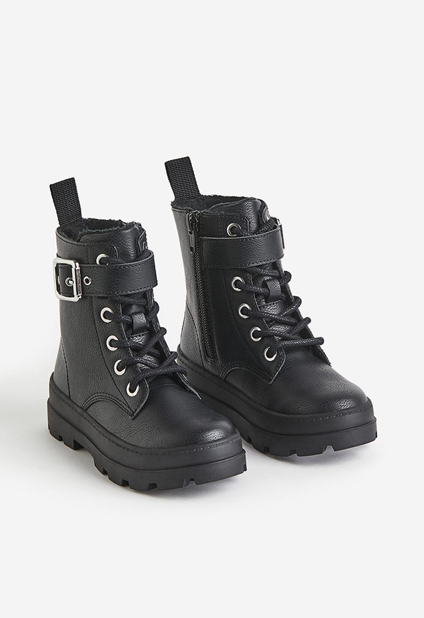 H&M - Warm-lined lace-up boots - black