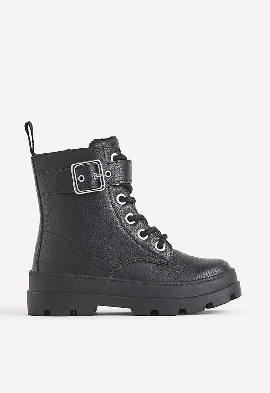 H&M - Warm-lined lace-up boots - black