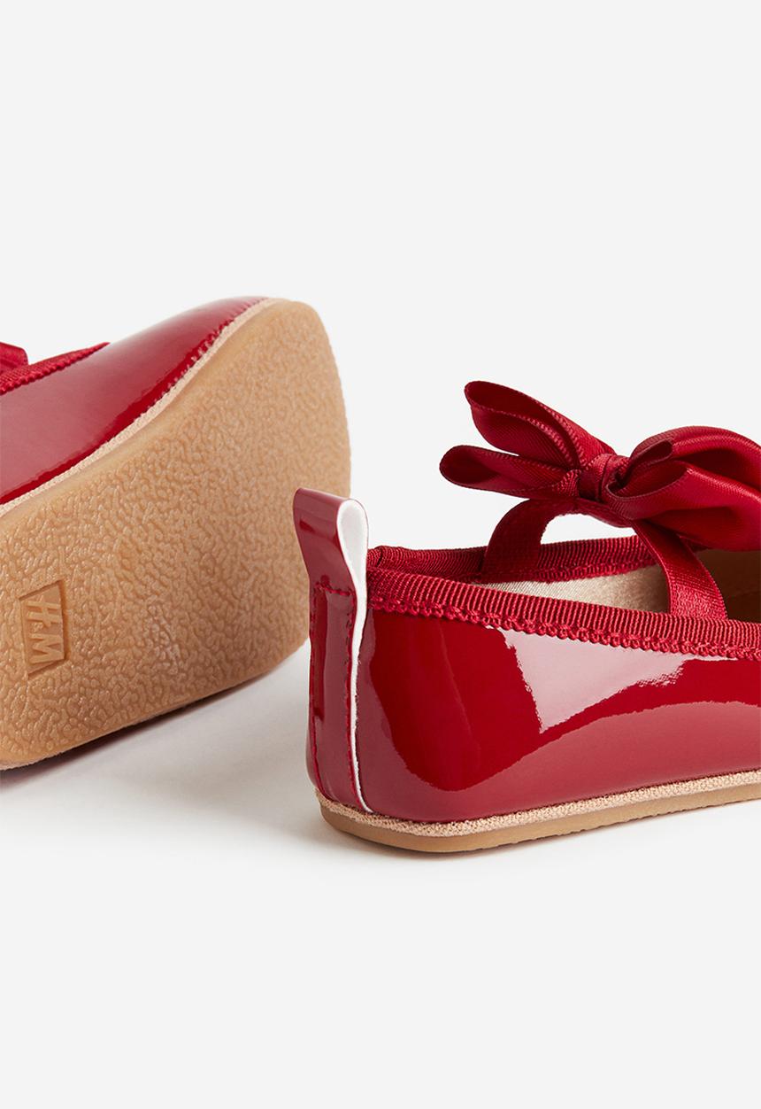 H&M - Appliquéd ballet pumps - red