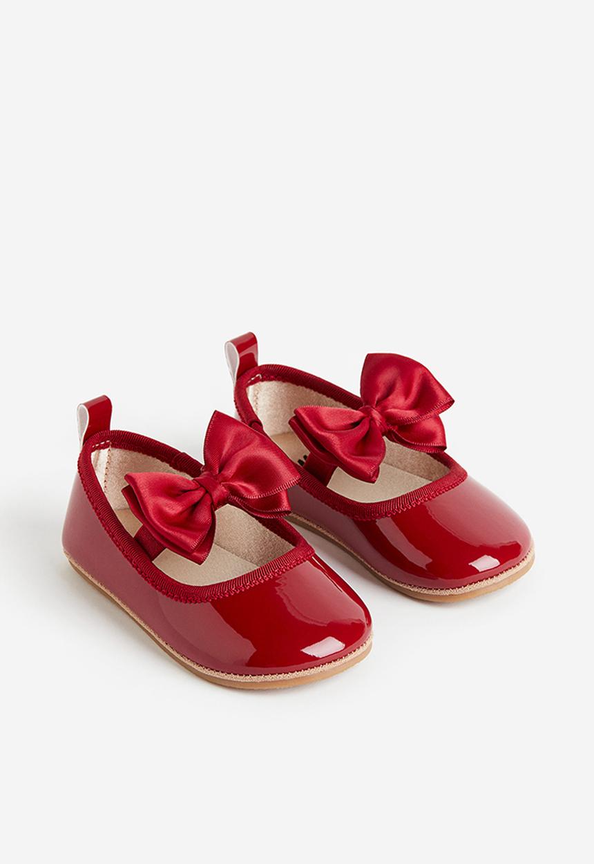 H&M - Appliquéd ballet pumps - red