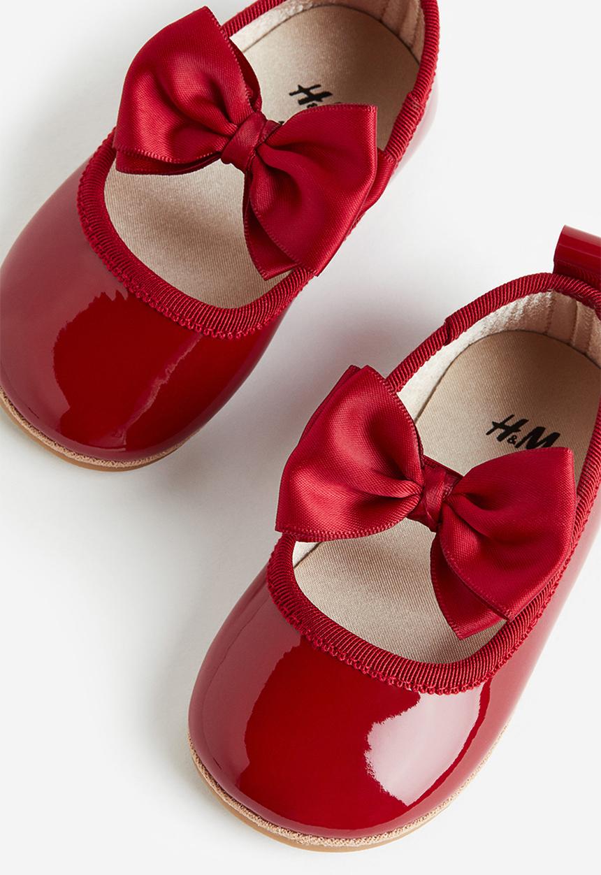 H&M - Appliquéd ballet pumps - red