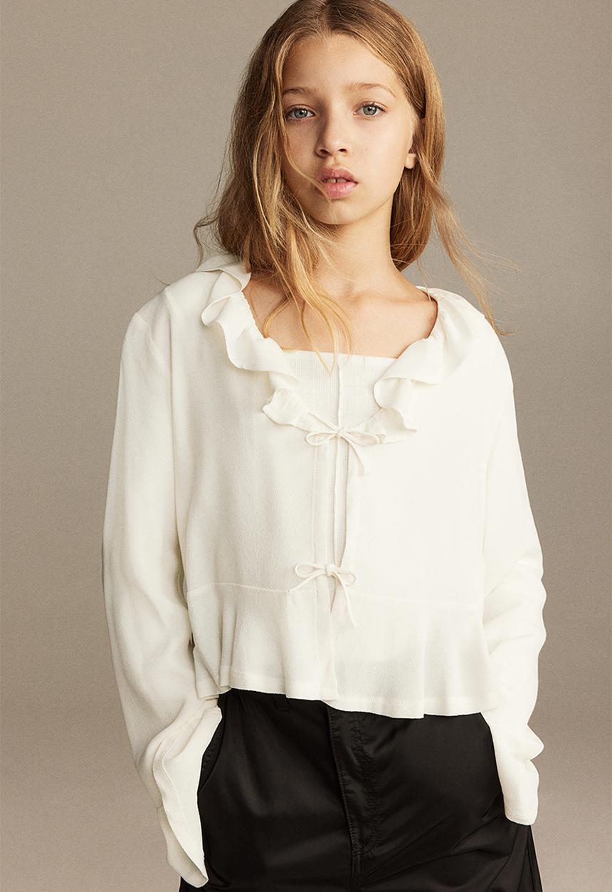H&M - Tie-front blouse - white