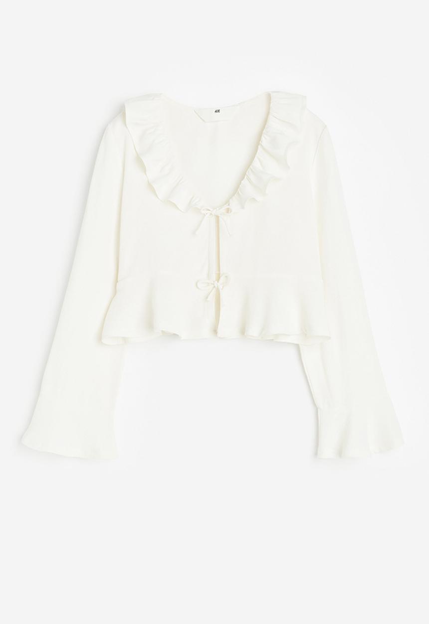 H&M - Tie-front blouse - white