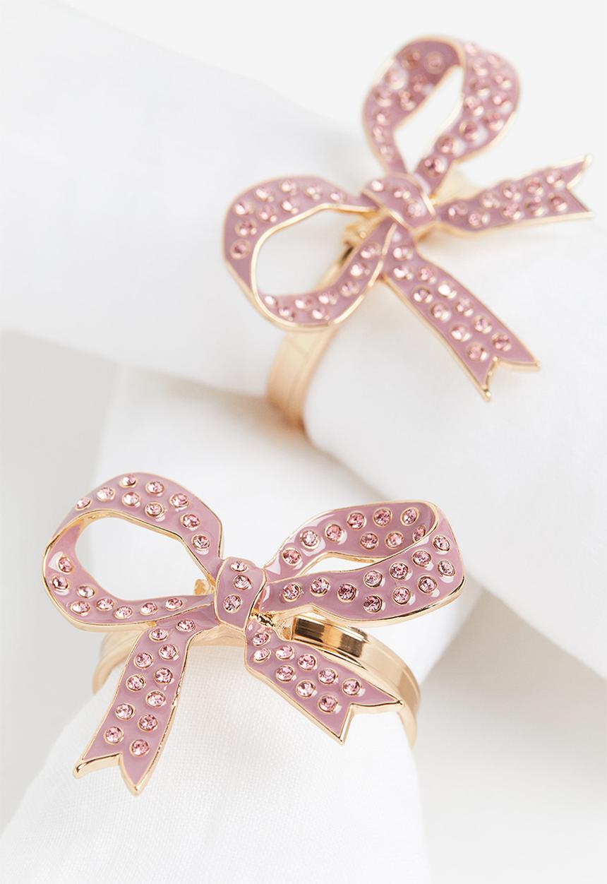 H&M - 2-pack metal napkin rings - pink