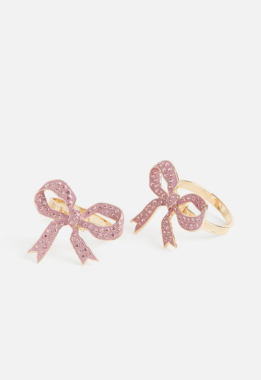 H&M - 2-pack metal napkin rings - pink