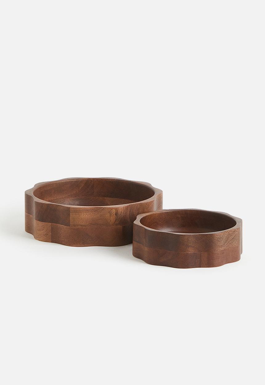 H&M - 2-pack wooden bowls - dark brown