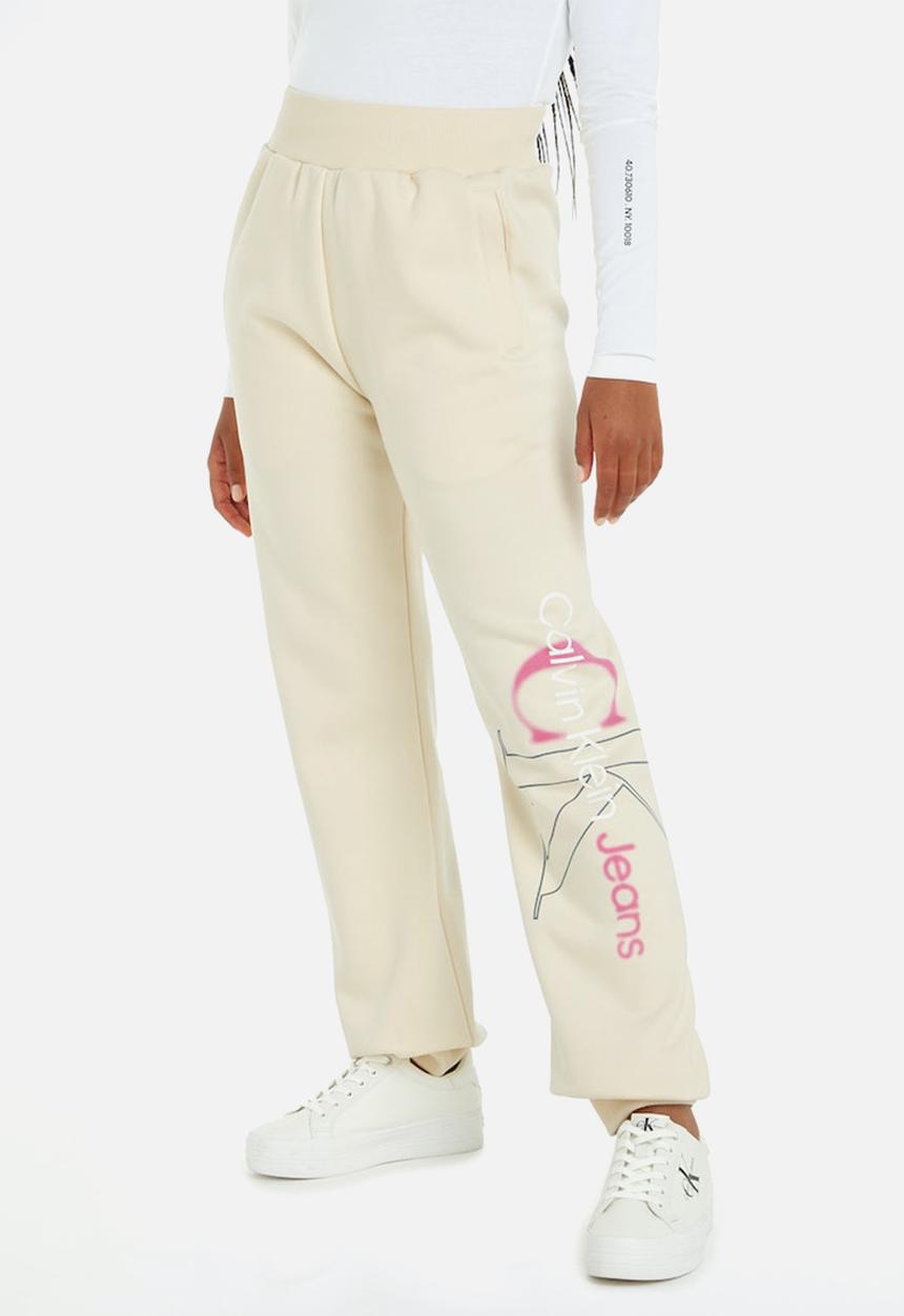 Calvin Klein - Bold monologo cuffed pants - vanilla