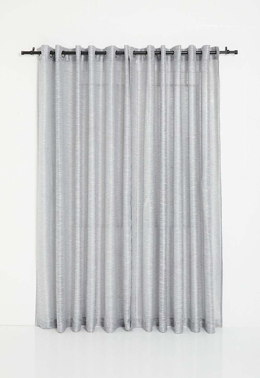 Sixth Floor - Turin Textured Sheer Eyelet Curtain - Grey