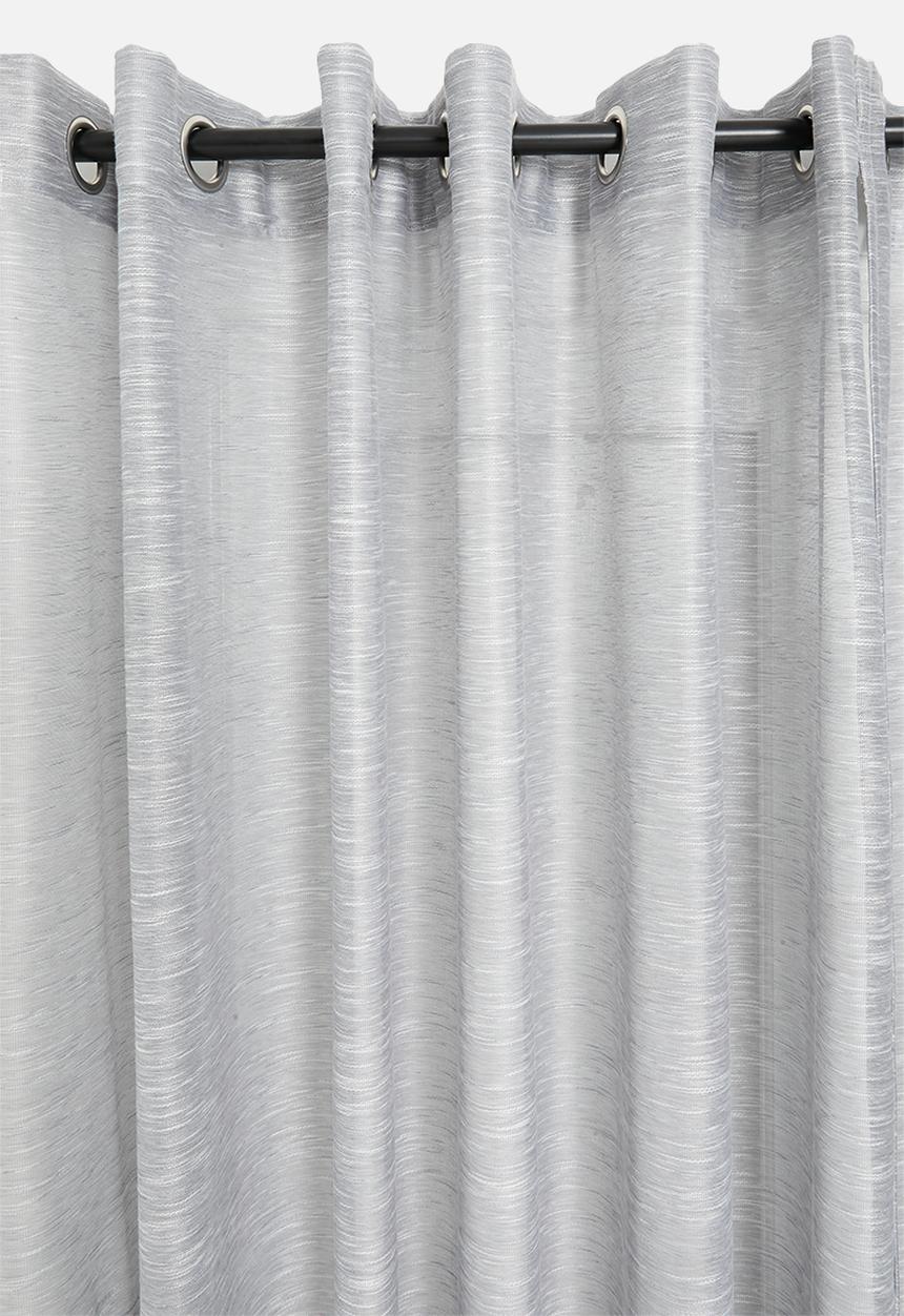 Sixth Floor - Turin Textured Sheer Eyelet Curtain - Grey