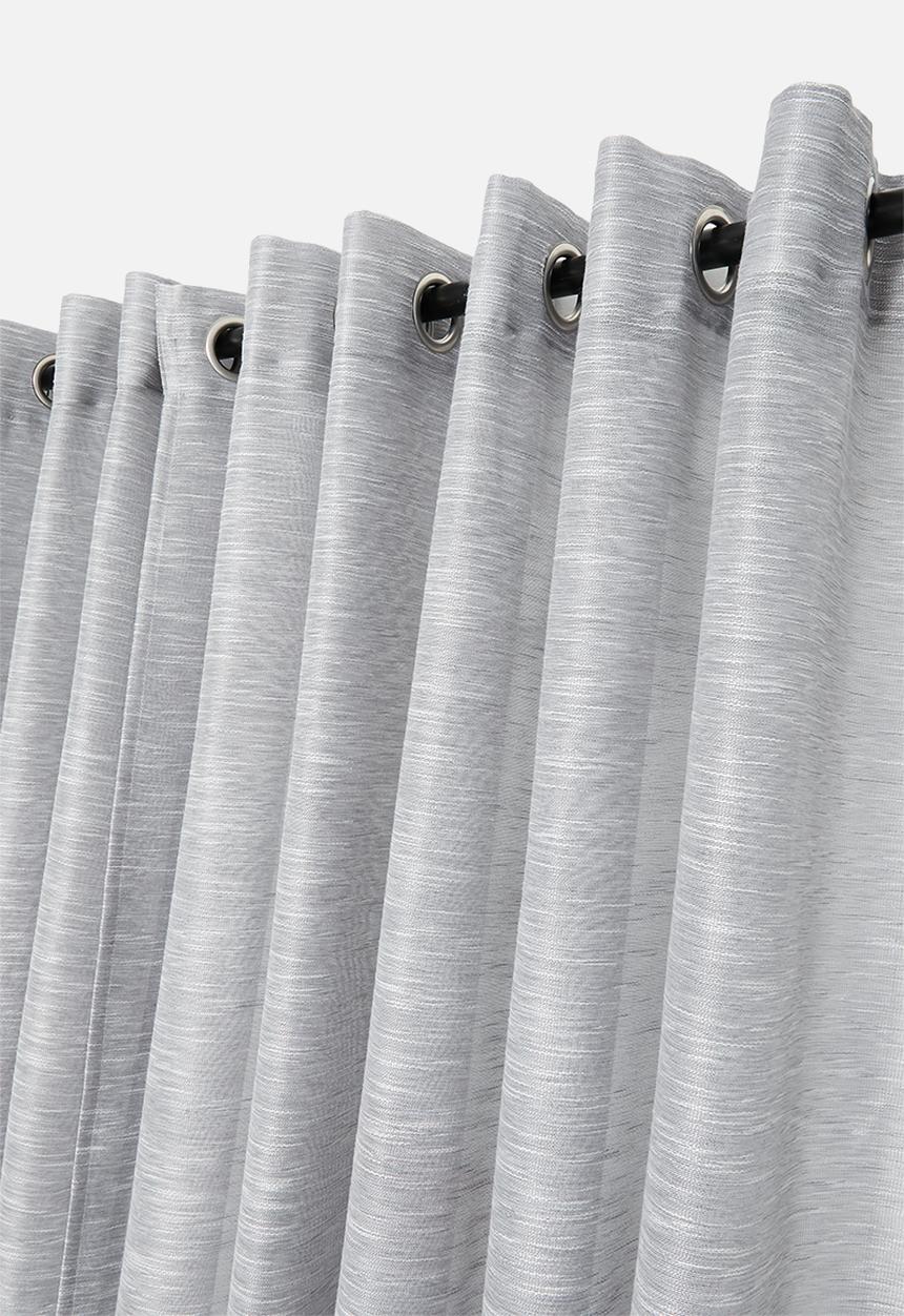 Sixth Floor - Turin Textured Sheer Eyelet Curtain - Grey