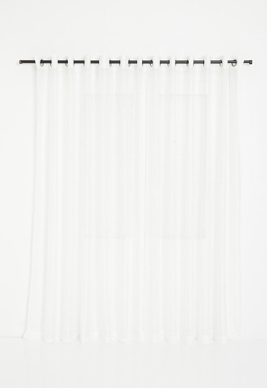 Sixth Floor - Turin Textured Sheer Eyelet Curtain - White