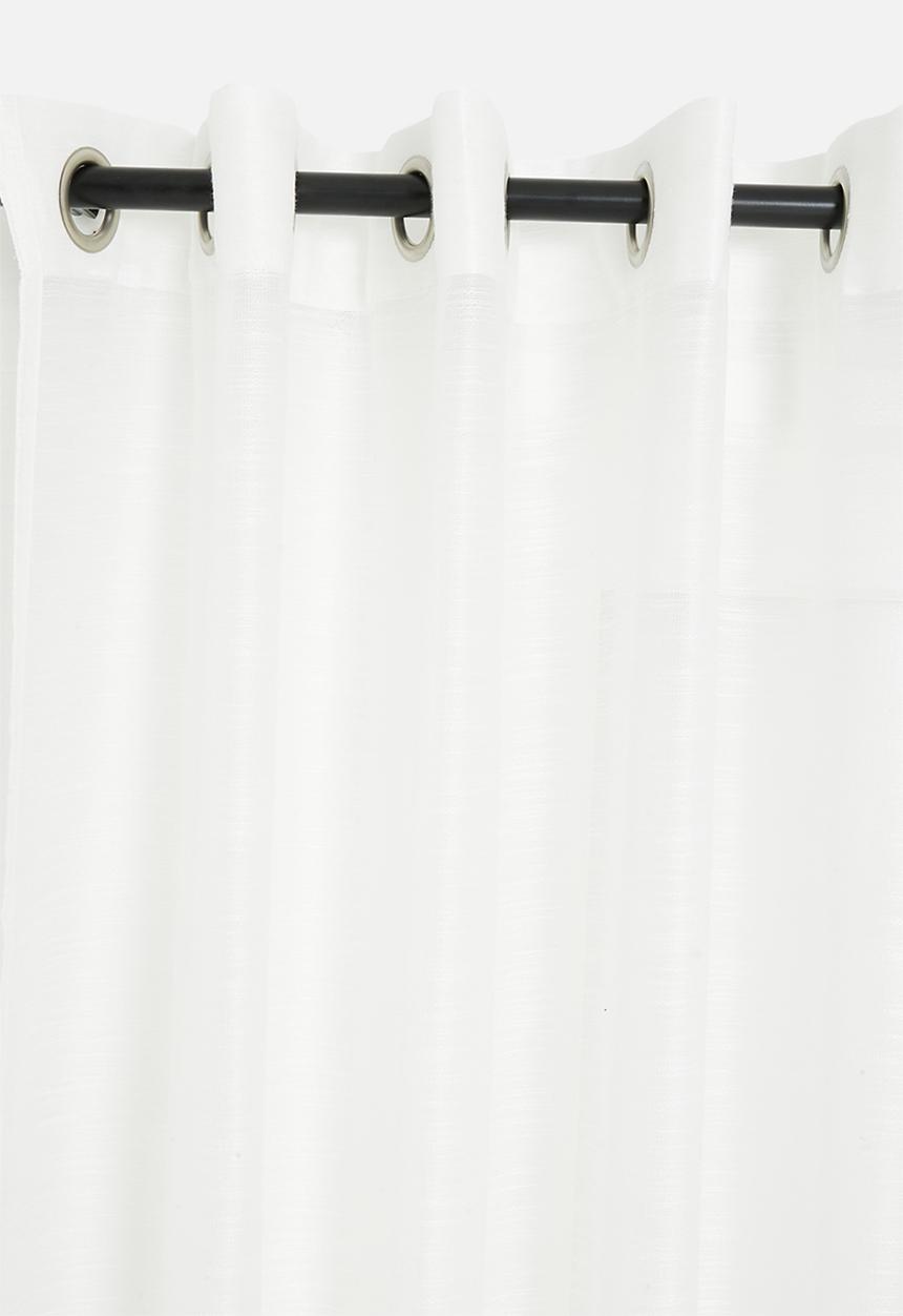 Sixth Floor - Turin Textured Sheer Eyelet Curtain - White