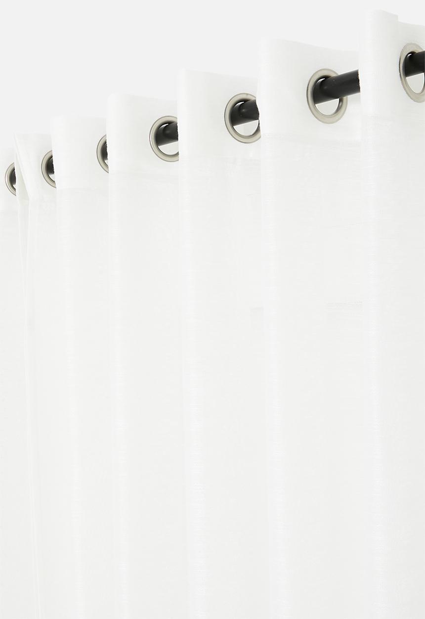 Sixth Floor - Turin Textured Sheer Eyelet Curtain - White